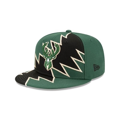 Green Milwaukee Bucks Hat - New Era NBA Flash 9FIFTY Snapback Caps USA3246905